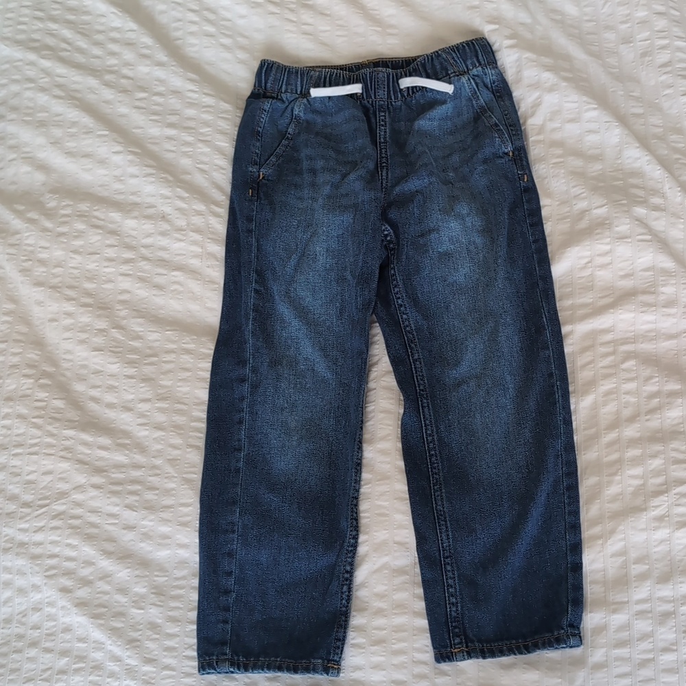H&M Men's Relaxed Dark Blue Drawstring Jeans